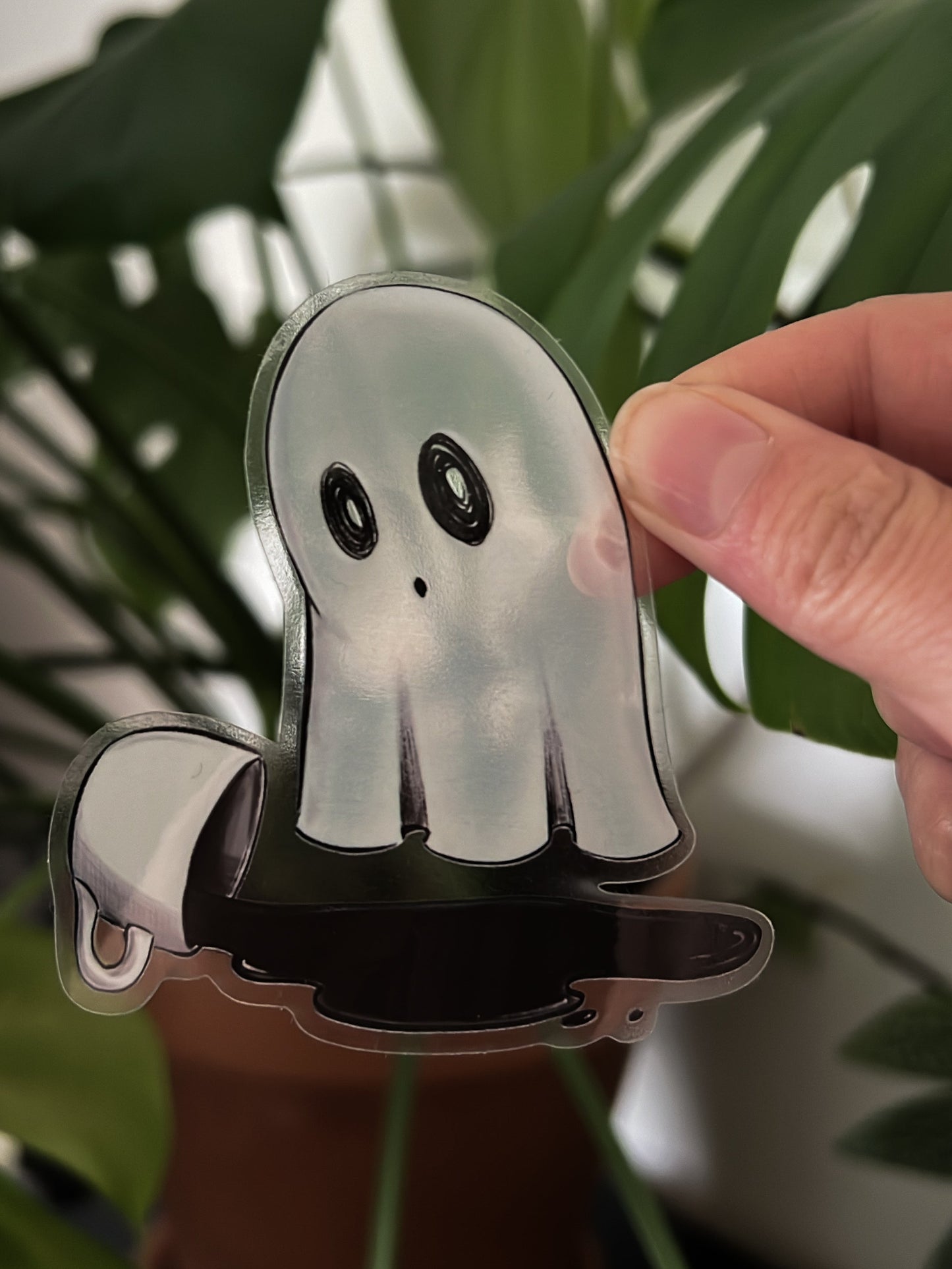 CLUMSY GHOST STICKER - transparent
